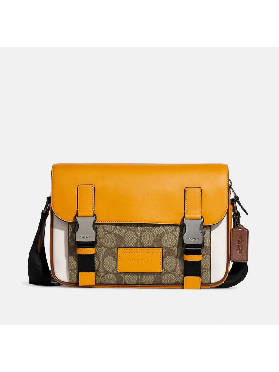 Сумка Coach Track Crossbody In Colorblock - Honeycomb/Khaki Multi Coach