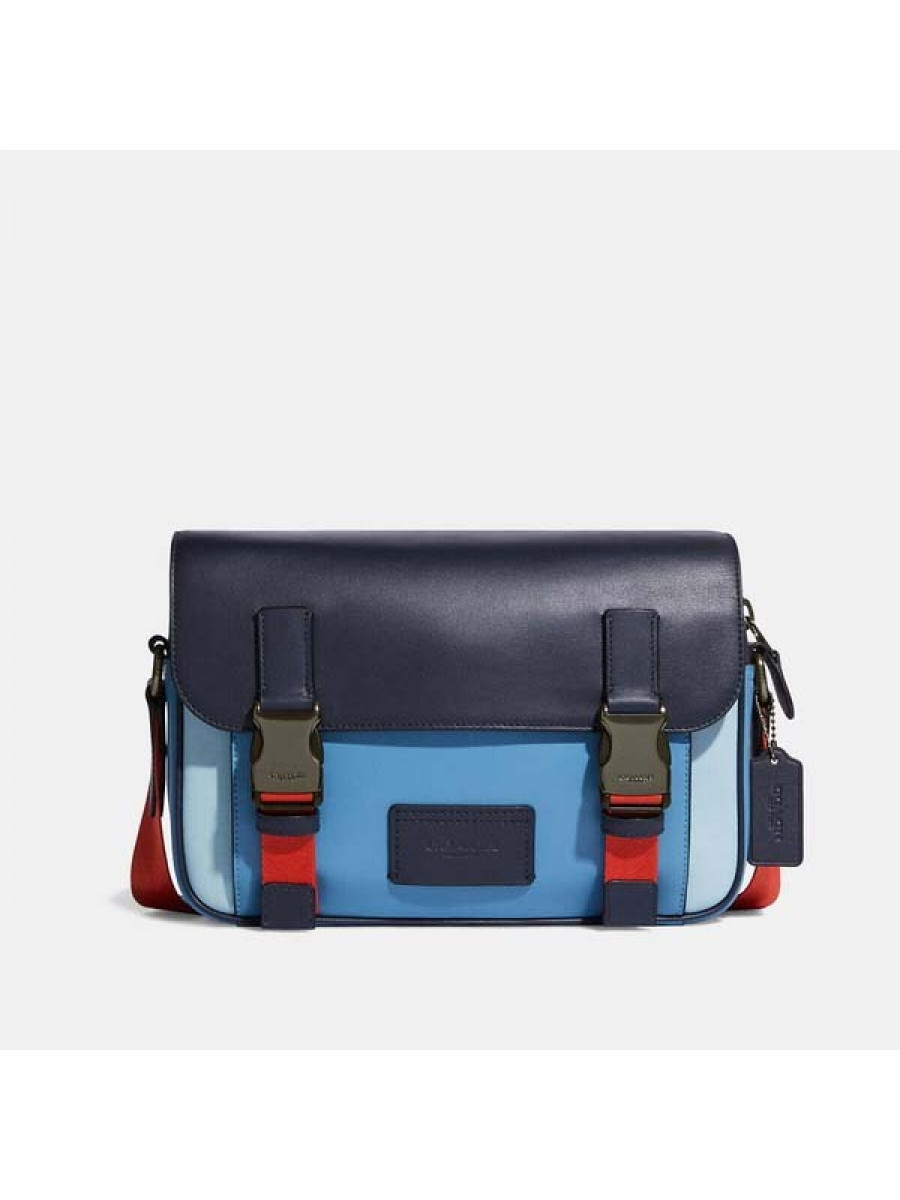 Сумка Coach Track Crossbody In Colorblock (Midnight/Pacific Multi) Coach