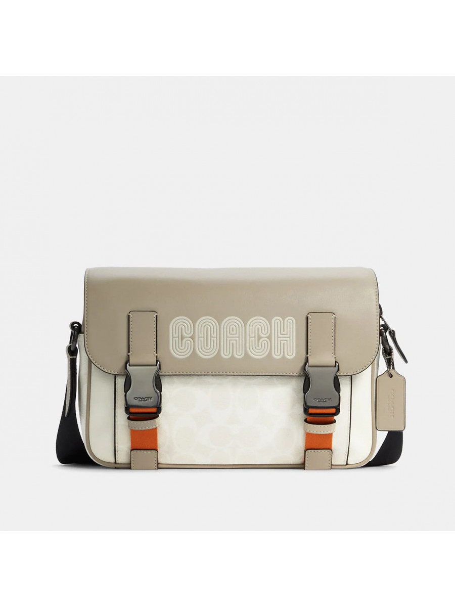 Сумка Coach Track Crossbody In Colorblock With Patch (Chalk Bone Multi) Coach