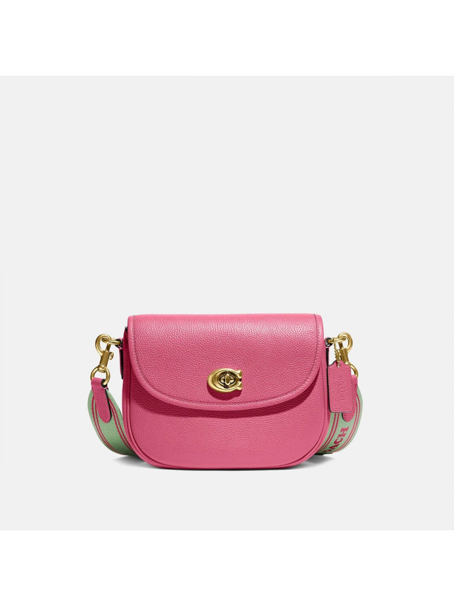 Сумка Coach Willow Saddle Bag (B4/Petunia)(Золото) Coach