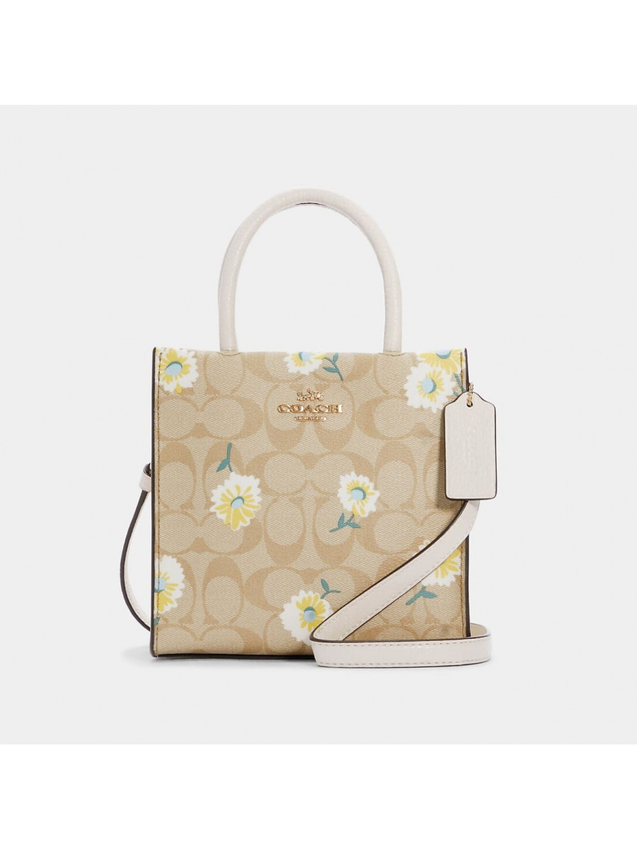 Сумка Coach Mini Cally Crossbody In Signature Canvas With Daisy Print (Light Khaki/Chalk) Coach