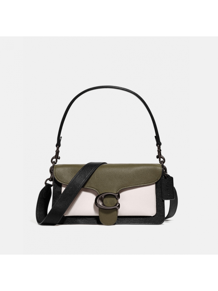 Сумка Coach Tabby Shoulder Bag in Colorblock (Kelp Multi/Pewter)(Чёрный) Coach