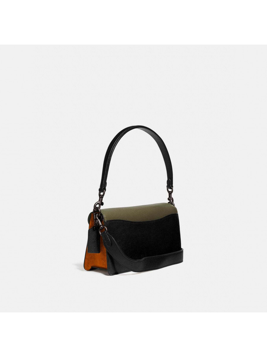 Сумка Coach Tabby Shoulder Bag in Colorblock (Kelp Multi/Pewter)(Чёрный)