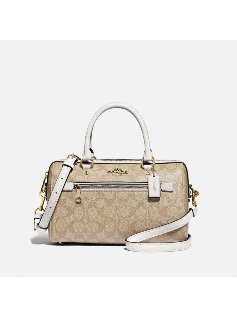 Сумка Coach Rowan Satchel In Signature Canvas (Light Khaki/Chalk) Coach