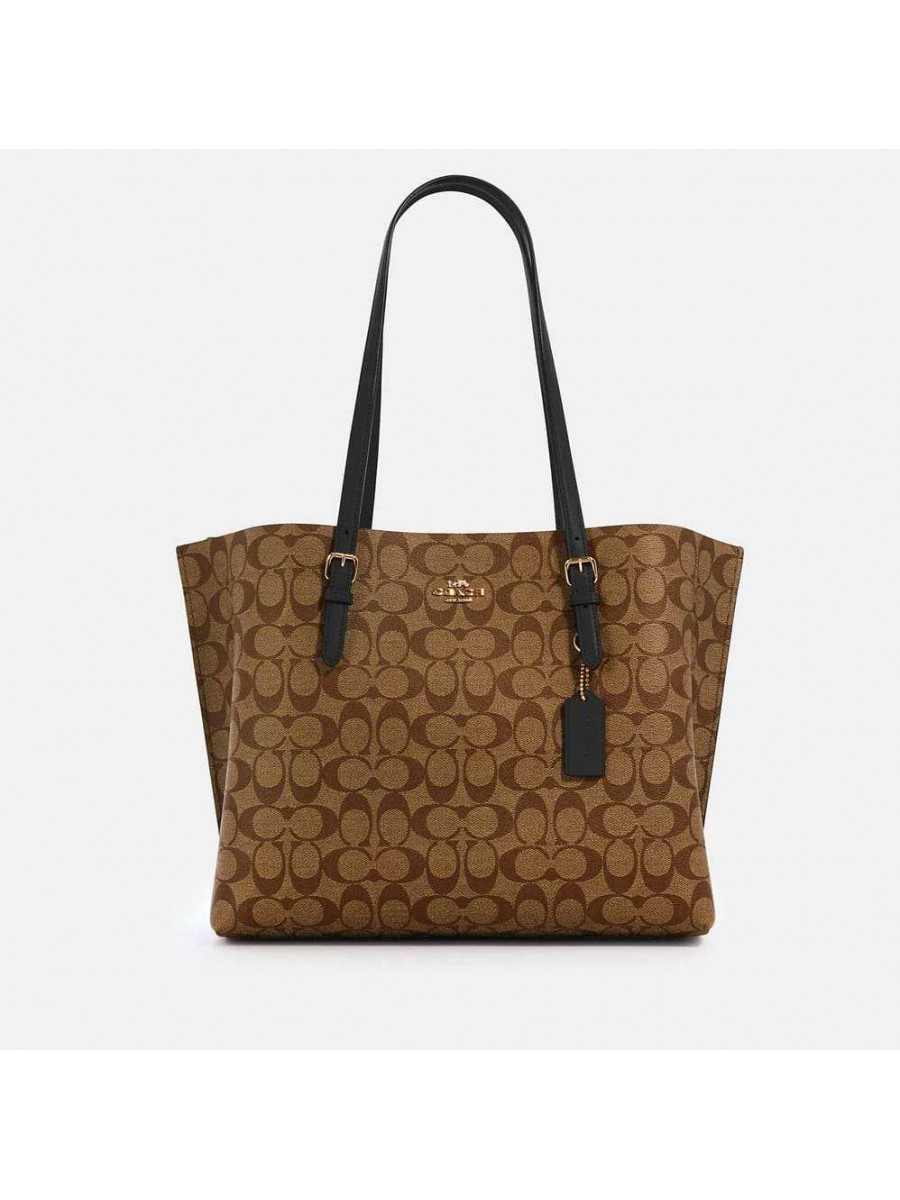 Сумка Coach Mollie Tote In Signature Canvas (Im/Khaki/Black) Coach