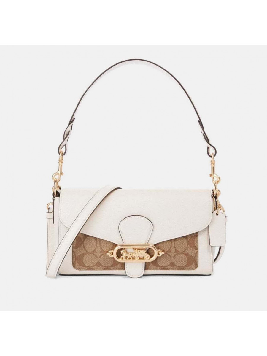 Сумка Coach Jade Messenger With Signature Canvas (Light Khaki/Chalk) Coach