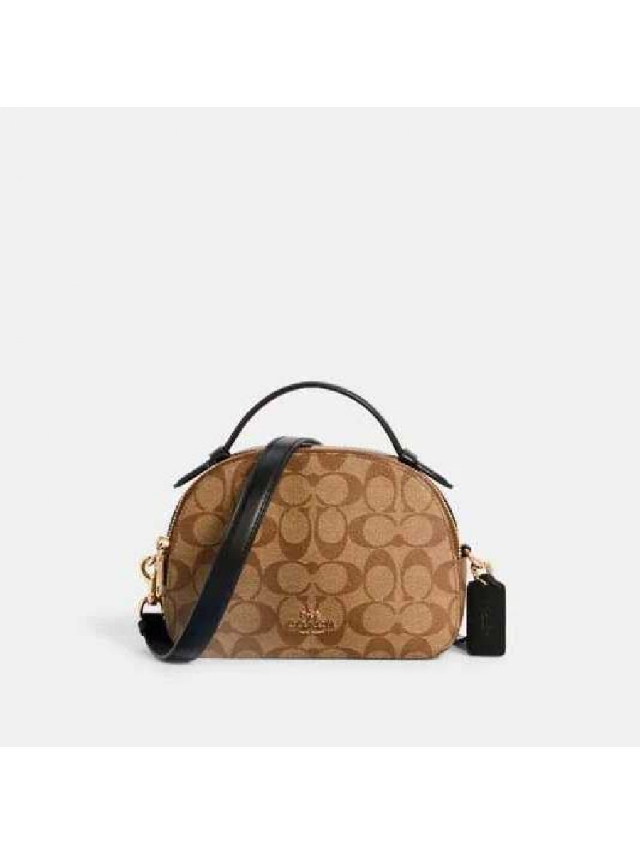 Сумка Coach Serena Satchel In Signature Canvas (Im/Khaki/Black) Coach