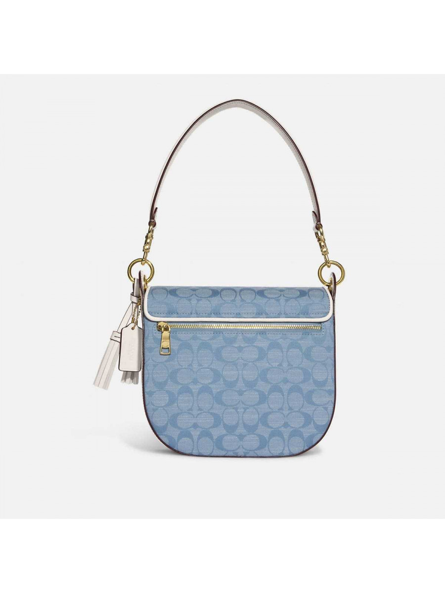 Сумка Coach Kleo Shoulder Bag 23 In Signature Chambray (Light Denim/Chalk)