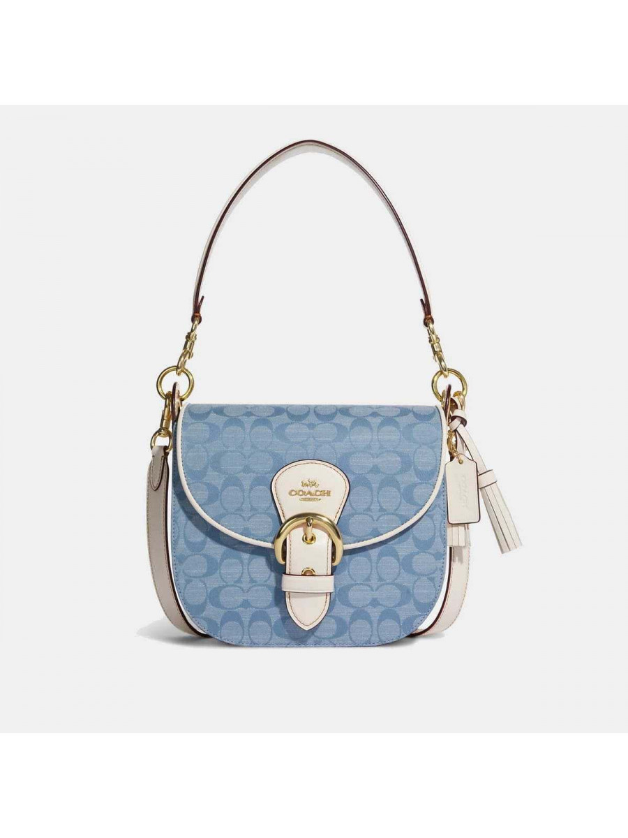 Сумка Coach Kleo Shoulder Bag 23 In Signature Chambray (Light Denim/Chalk) Coach