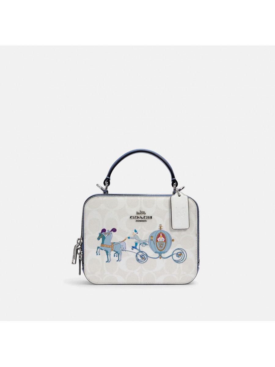 Сумка Coach Box Crossbody (Chalk/Glacier White Multi)(Серебро) Coach