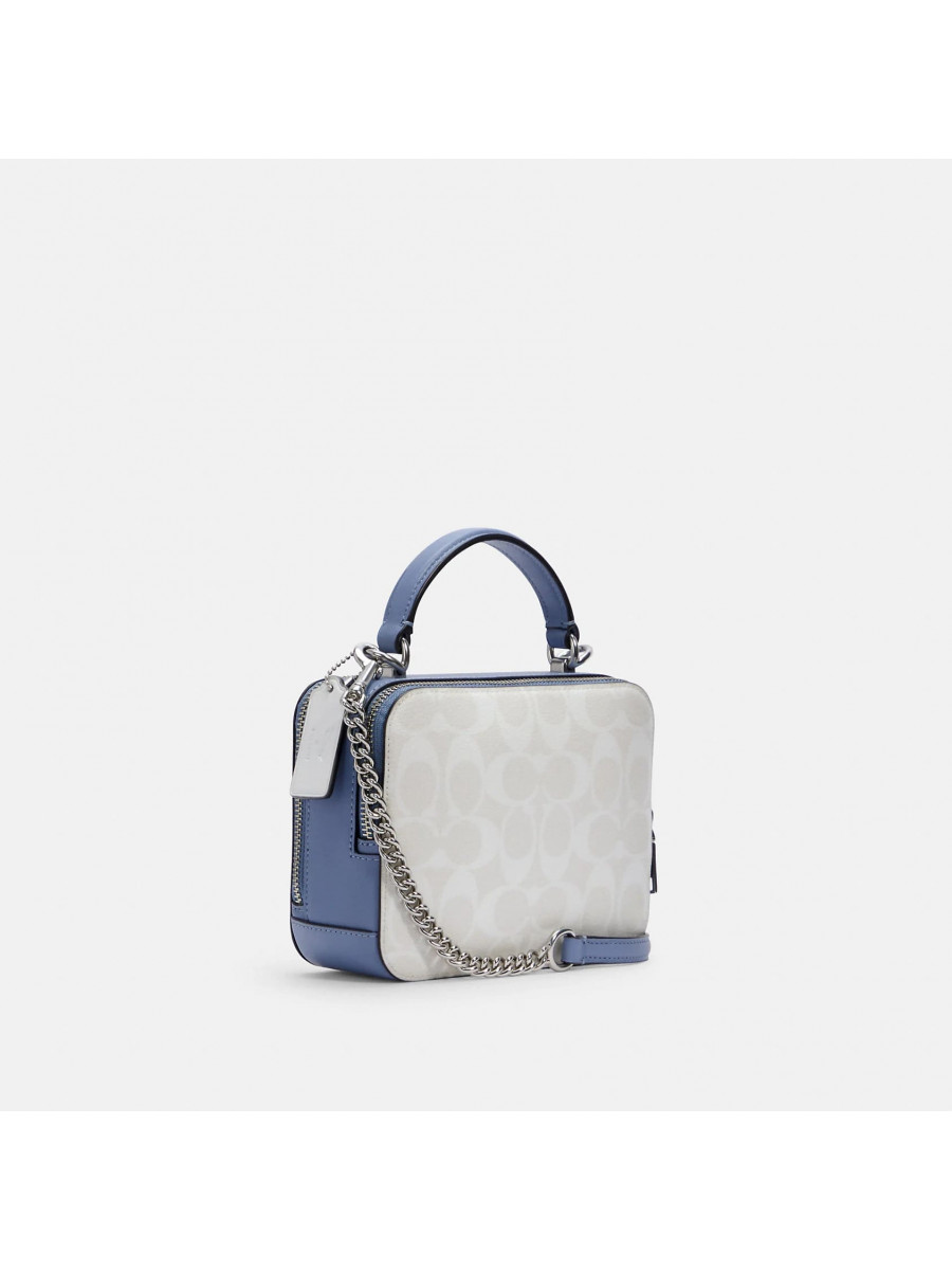 Сумка Coach Box Crossbody (Chalk/Glacier White Multi)(Серебро)