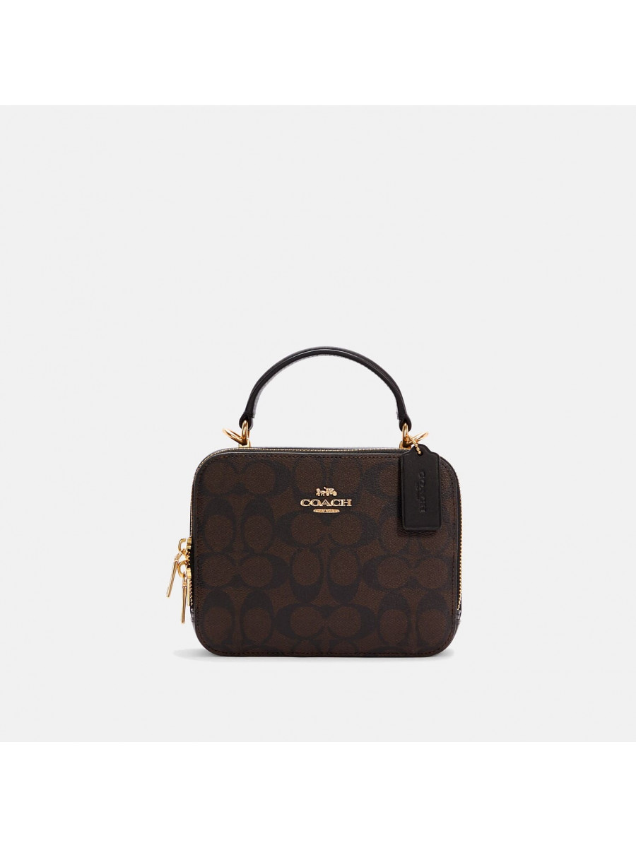 Сумка Coach Box Crossbody (Brown/Black)(Золото) Coach