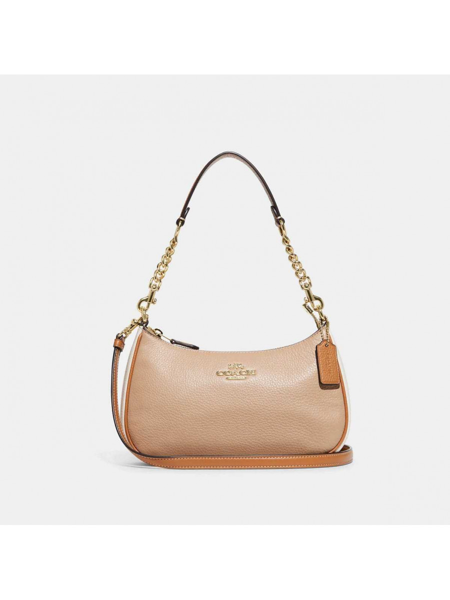 Сумка Coach Teri Shoulder Bag In Colorblock (Ivory Taupe Multi) Coach