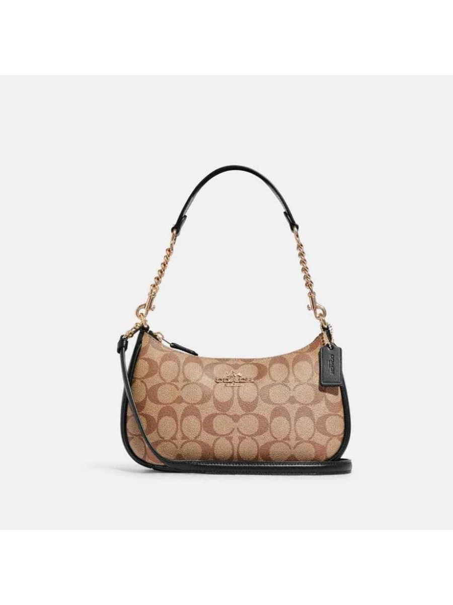 Сумка Coach Teri Shoulder Bag In Signature Canvas (Im/Khaki/Black) Coach