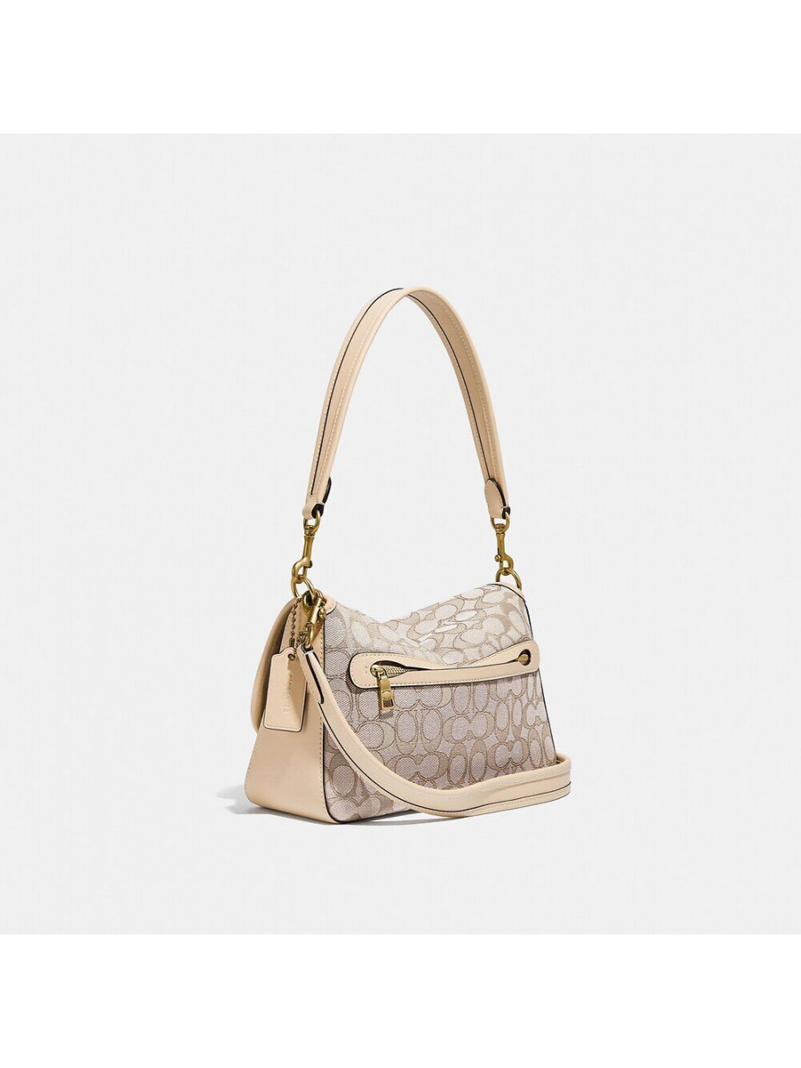 Сумка Coach Soft Tabby Shoulder Bag In Signature (B4/Stone Ivory)