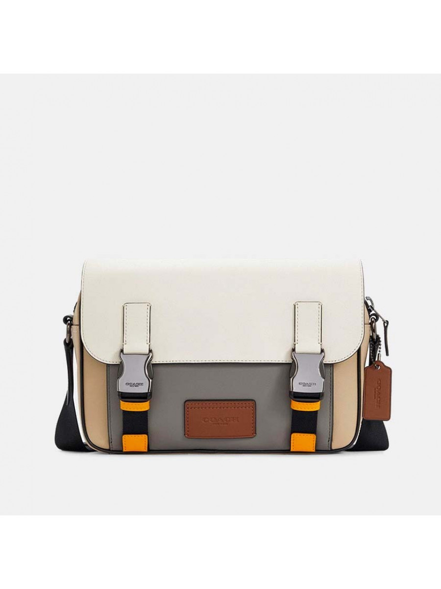 Сумка Coach Track Crossbody In Colorblock (Chalk/Light Gravel) Coach