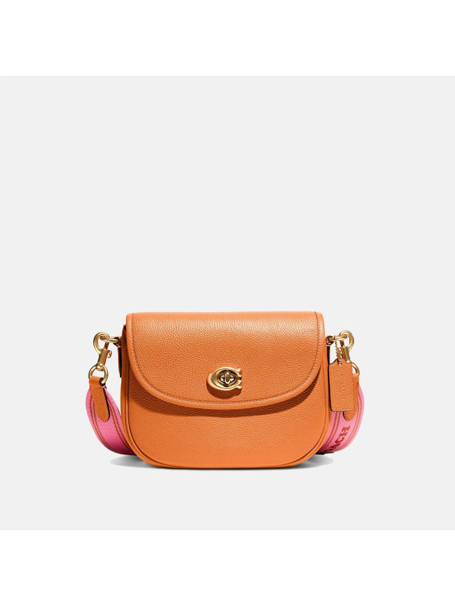 Сумка Coach Willow Saddle Bag (B4/Papaya)(Золото) Coach