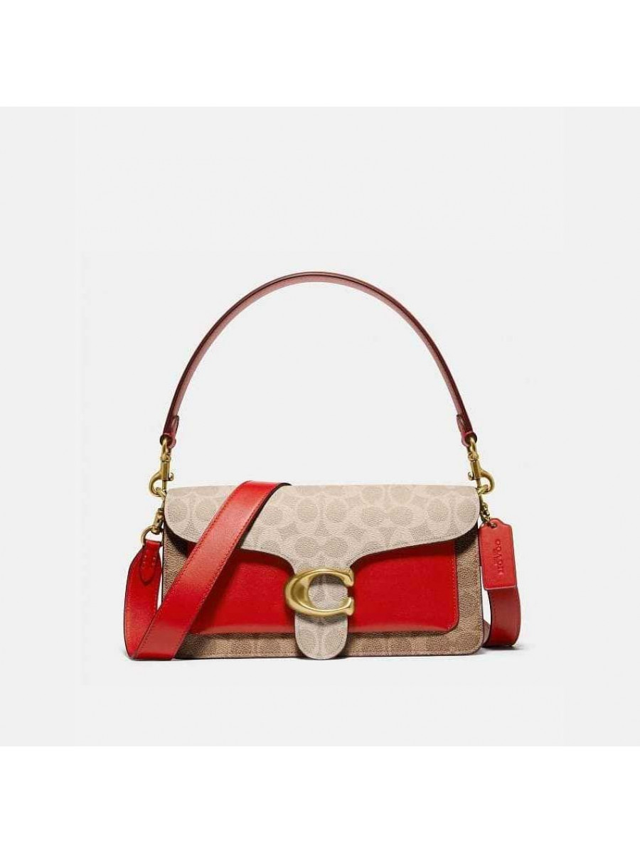 Сумка Coach Tabby Shoulder Bag 26 in Signature Canvas (Electric Red) Coach