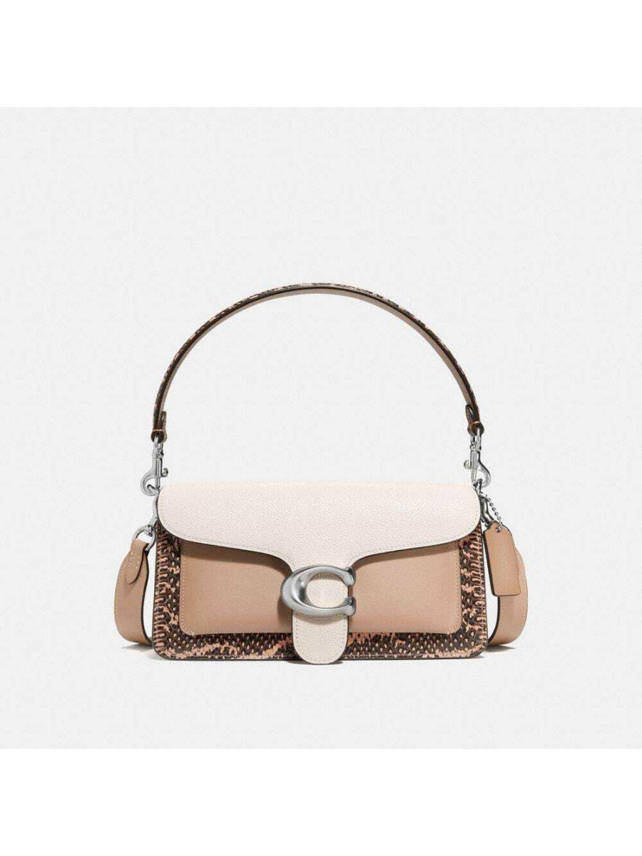 Сумка Coach Tabby Shoulder Bag 26 With Snakeskin Detail (Light Nickel/Taupe Multi) Coach