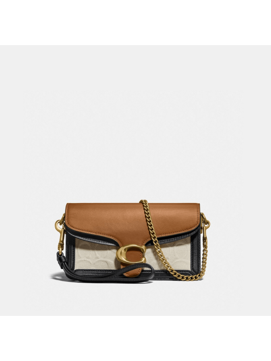 Сумка Coach Tabby Shoulder Bag In Blocked Signature Canvas (B4/Canvas Light Saddle) Coach