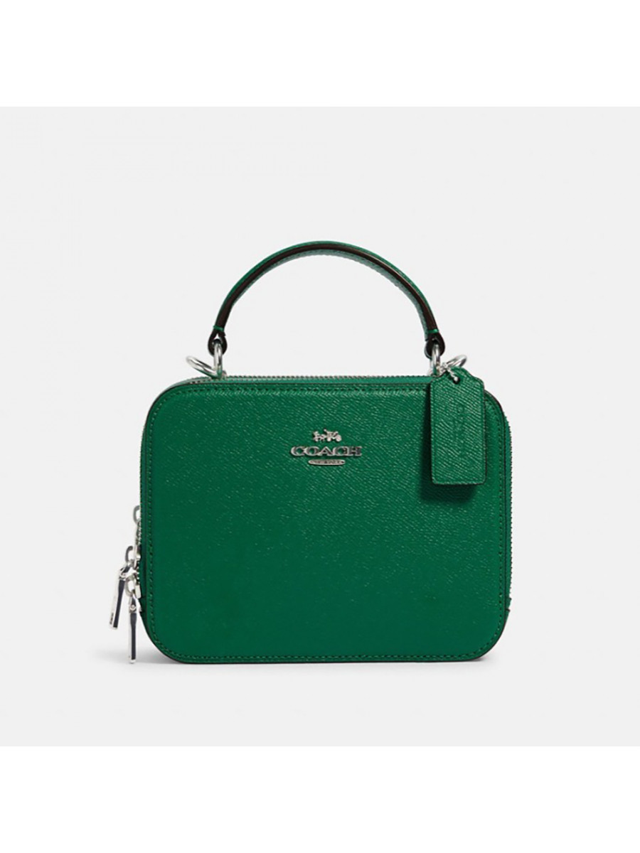 Сумка Coach Crossgrain Leather Box Crossbody in Green Coach