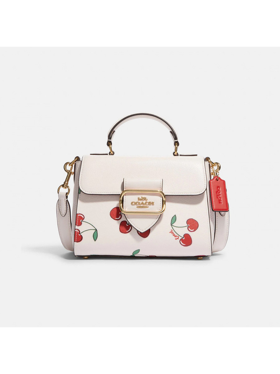 Сумка Coach Morgan Top Handle Satchel With Heart Cherry Print - Gold/Chalk Multi Coach