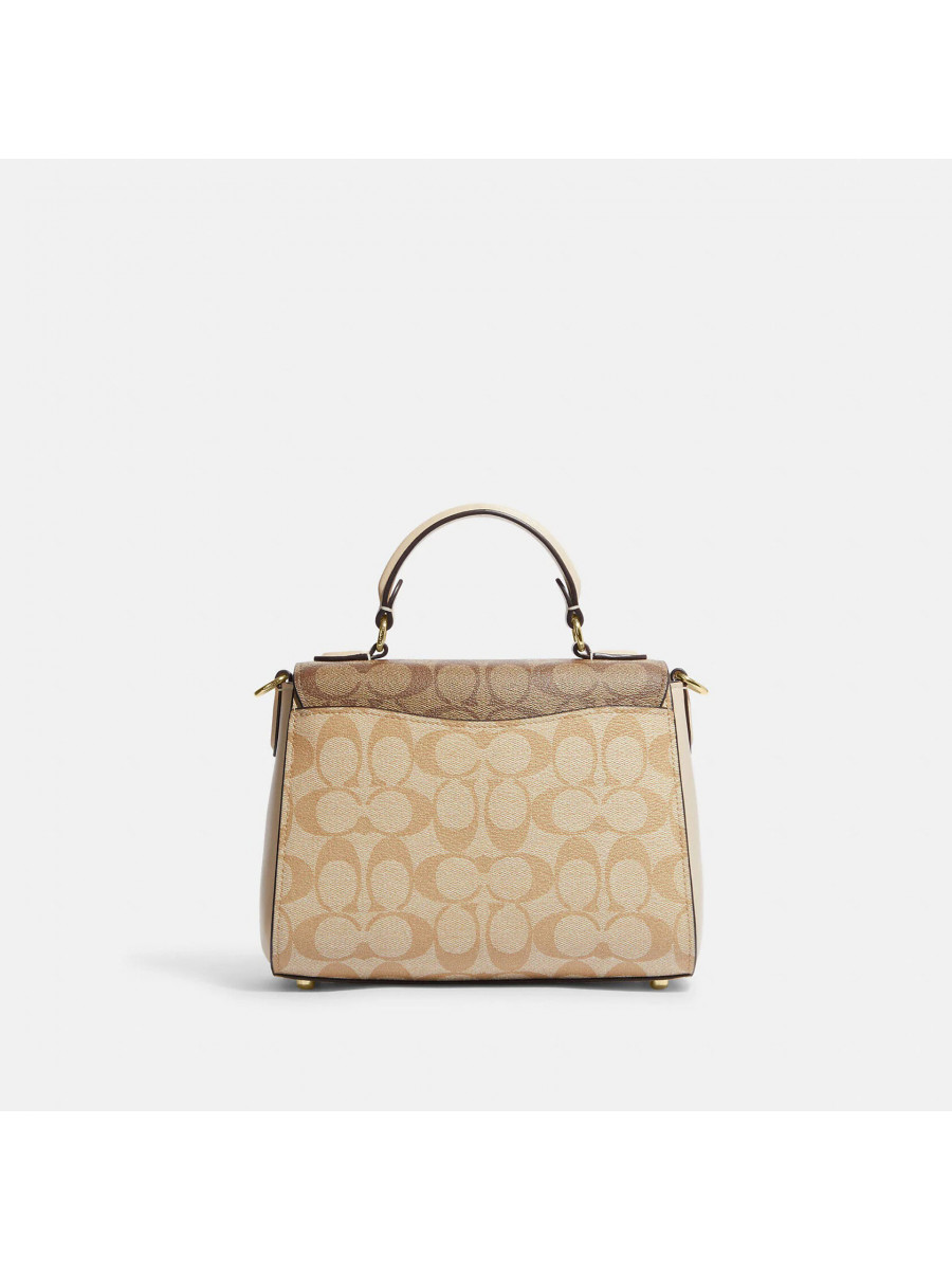 Сумка Coach Morgan Top Handle Satchel In Blocked Signature Canvas - Gold/Light Khaki Multi