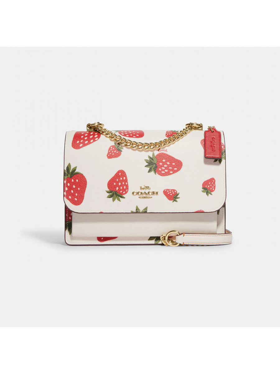 Сумка Coach Klare Crossbody With Wild Strawberry Print - Gold/Chalk Multi Coach