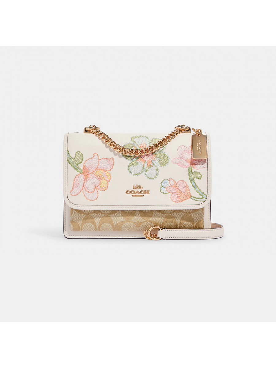 Сумка Coach Klare Crossbody In Signature Canvas With Floral Embroidery - Gold/Light Khaki Chalk Multi Coach