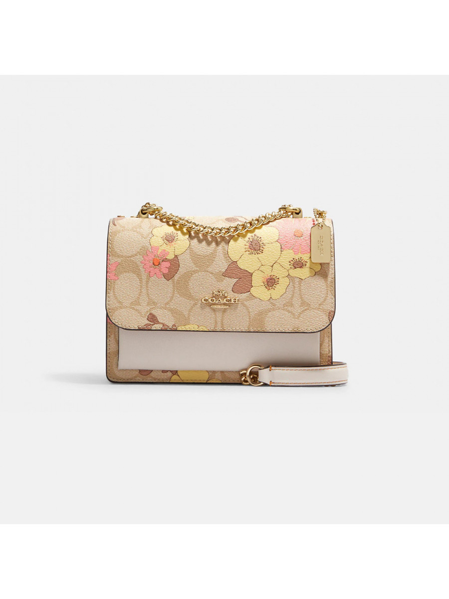 Сумка Coach Mini Klare Crossbody In Signature Canvas With Floral Cluster Print - Gold/Light Khaki Multi Coach