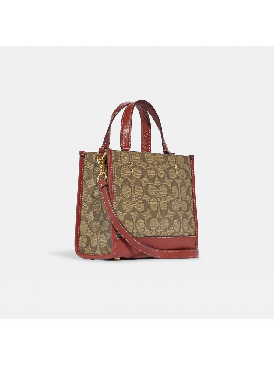 Сумка Coach X Peanuts Dempsey Tote 22 In Signature Canvas With Patches - Gold/Khaki/Redwood Multi