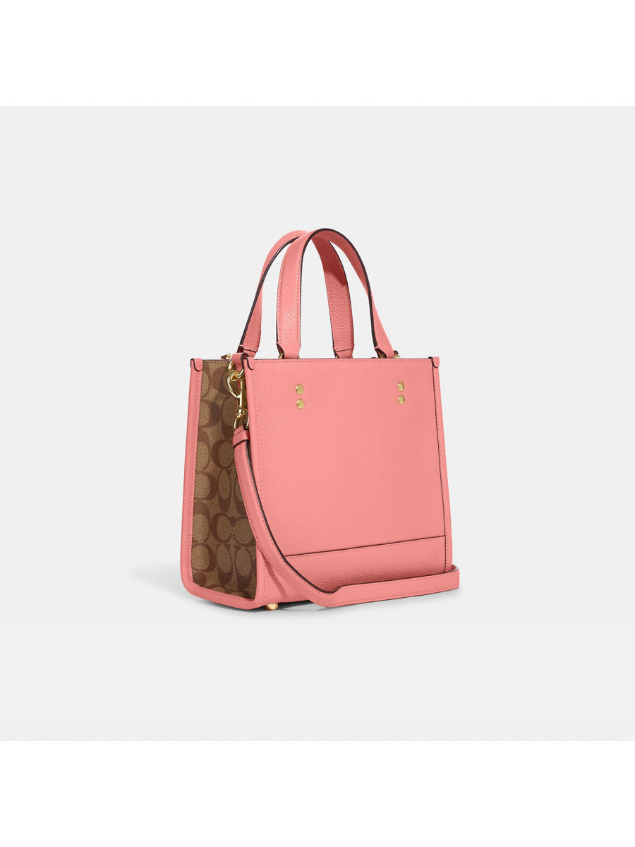 Сумка Coach Dempsey Tote 22 With Creature Patches - Gold/Candy Pink Multi