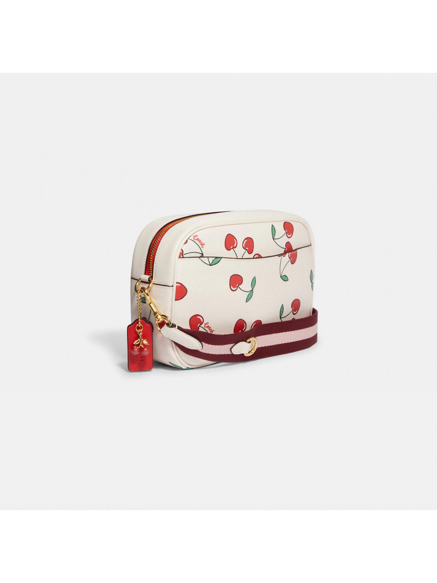 Сумка Coach Jamie Camera Bag With Heart Cherry Print - Gold/Chalk Multi