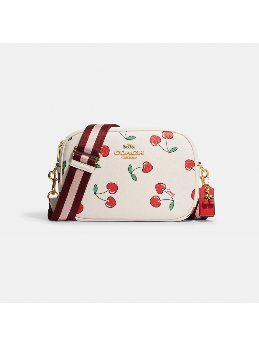 Сумка Coach Jamie Camera Bag With Heart Cherry Print - Gold/Chalk Multi Coach