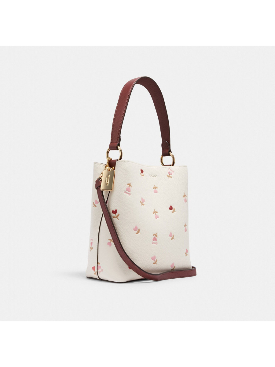 Сумка Coach Small Town Bucket Bag With Heart Floral Print - Im/Chalk Multi/Wine