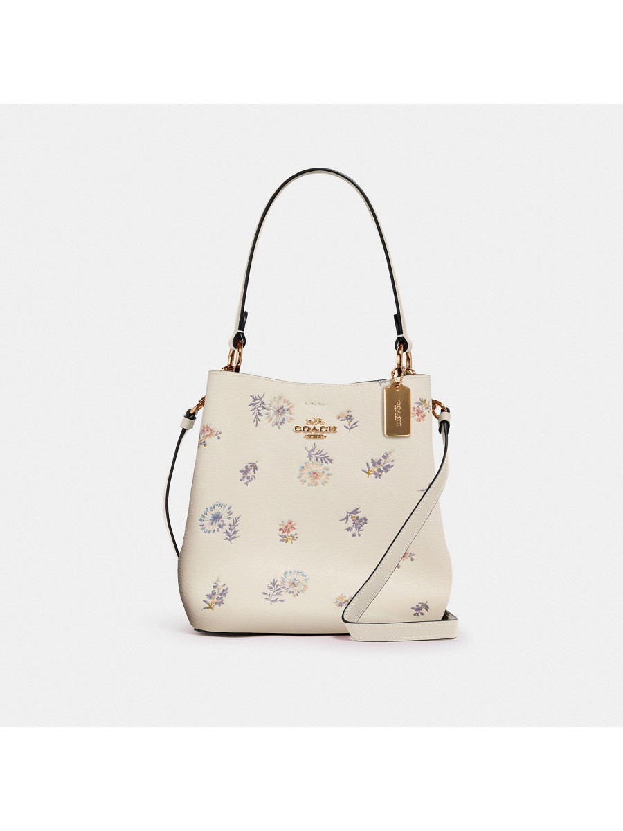 Сумка Coach Small Town Bucket Bag With Dandelion Floral Print - Im/Chalk Light Saddle Coach