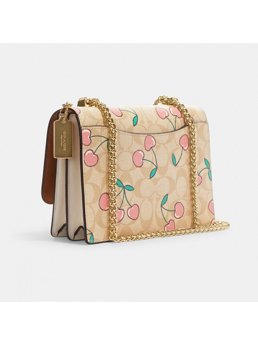 Сумка Coach Klare Crossbody In Signature Canvas With Heart Cherry Print - Gold/Light Khaki Multi