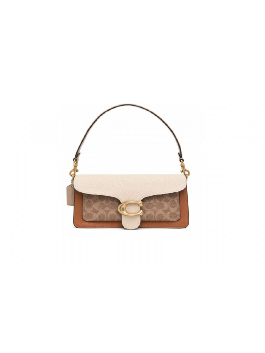 Сумка Coach Tabby Shoulder Bag 26 With Signature Canvas (Light Nickel/Sand Taupe)(Золото)