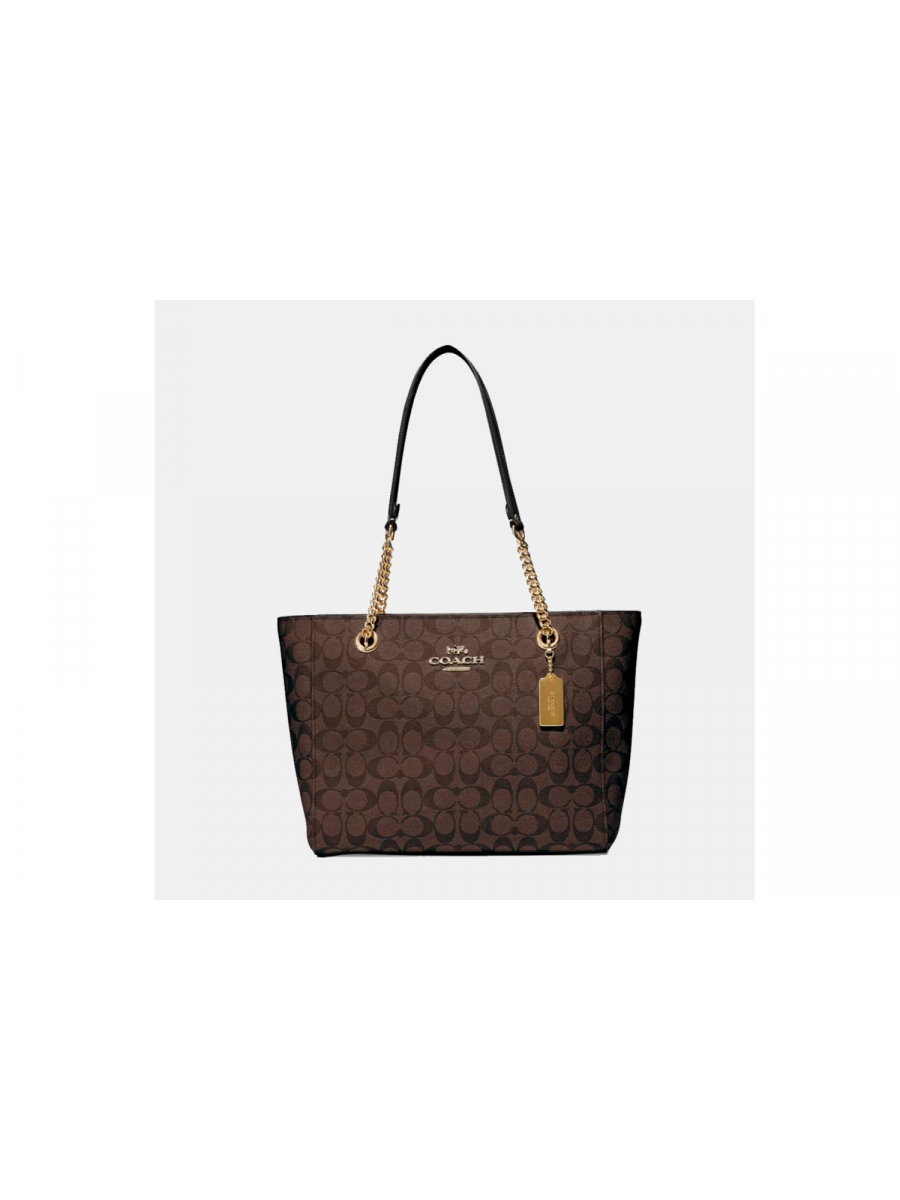 Сумка Coach Ava Chain Tote Signature Brown Black - Averand - Gold/Brown Black Coach