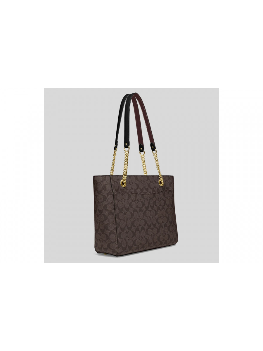 Сумка Coach Ava Chain Tote Signature Brown Black - Averand - Gold/Brown Black