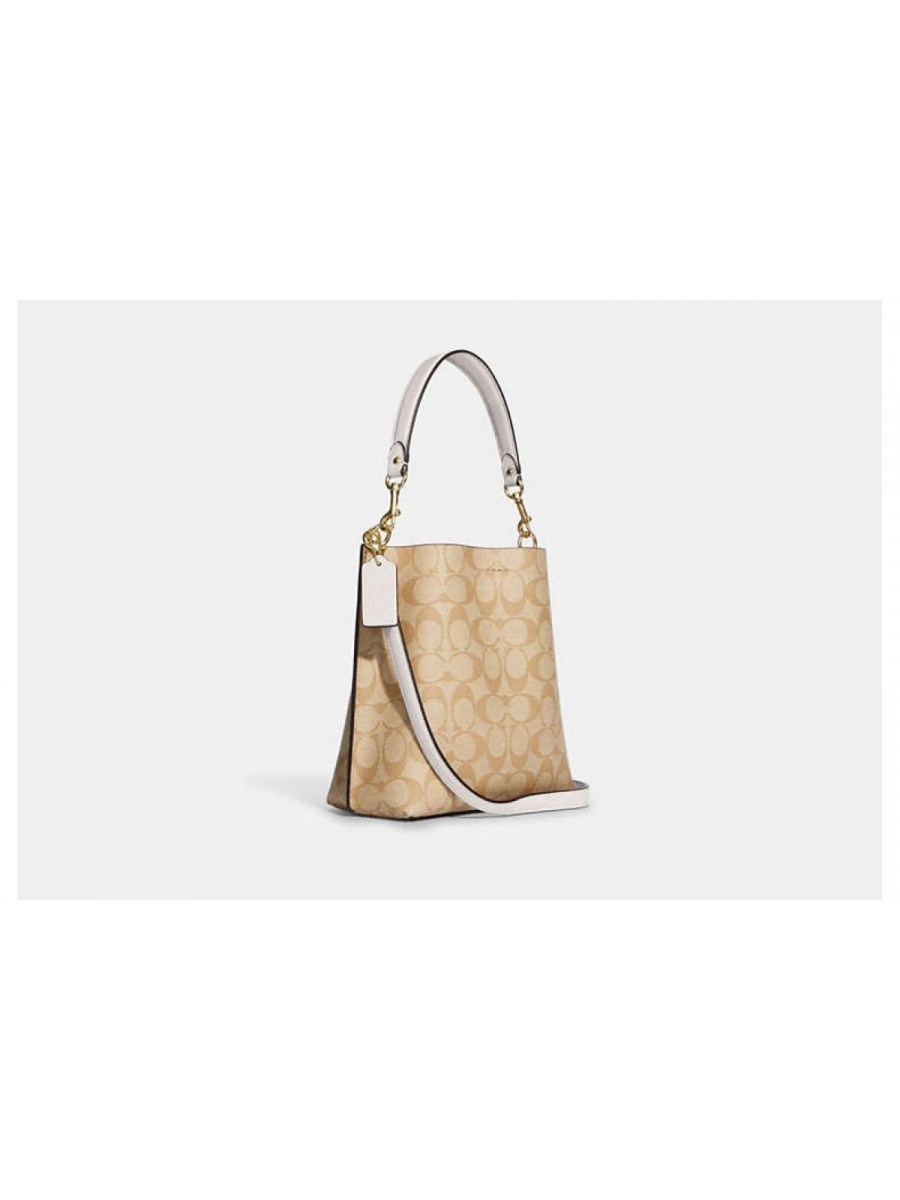 Сумка Coach Mollie Bucket Bag 22 In Signature Canvas - Gold/Light Khaki Chalk