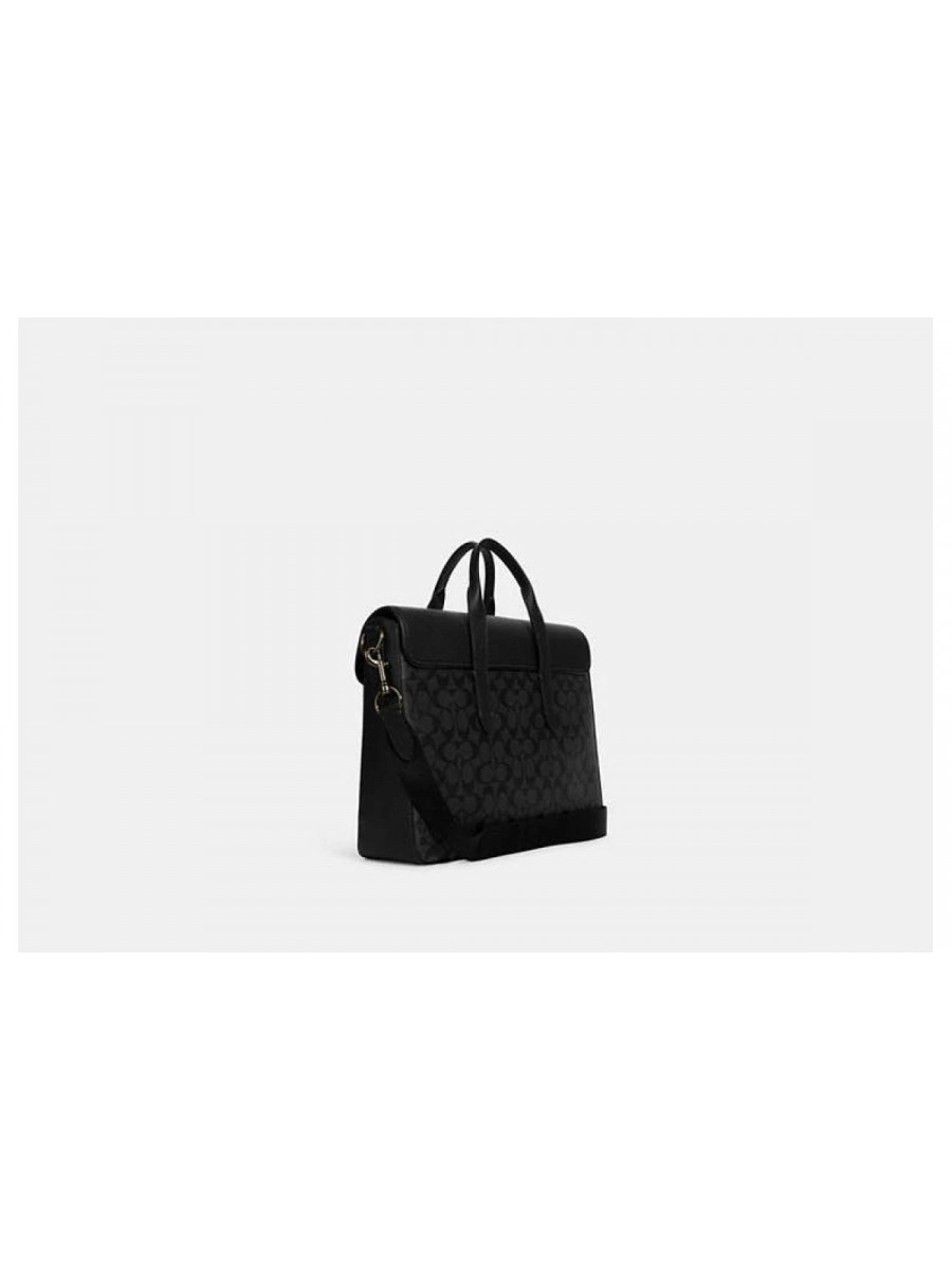 Портфель Coach Sullivan Portfolio Brief In Signature Canvas - Gunmetal/Charcoal/Black