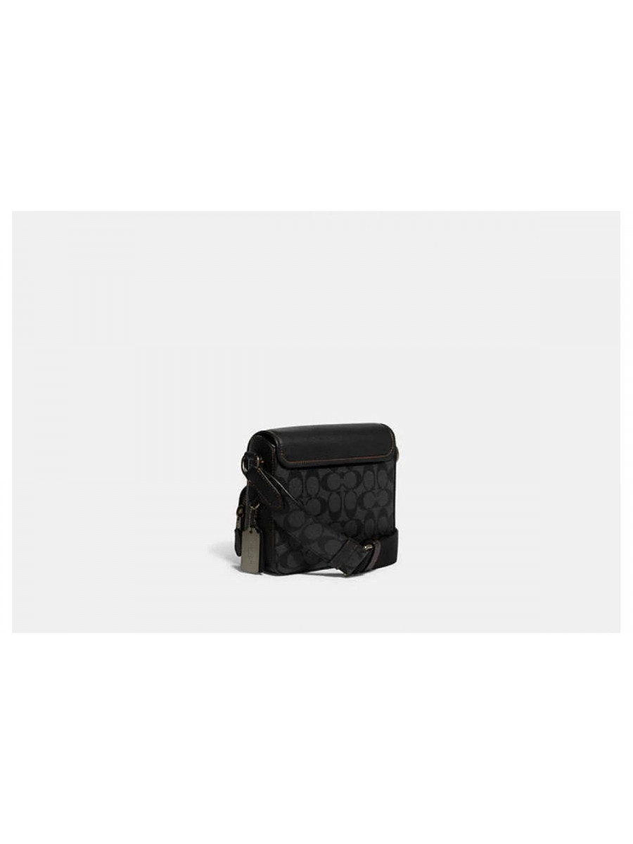 Портфель Coach Sullivan Flap Crossbody In Blocked Signature Canvas - Gunmetal/Khaki/Charcoal