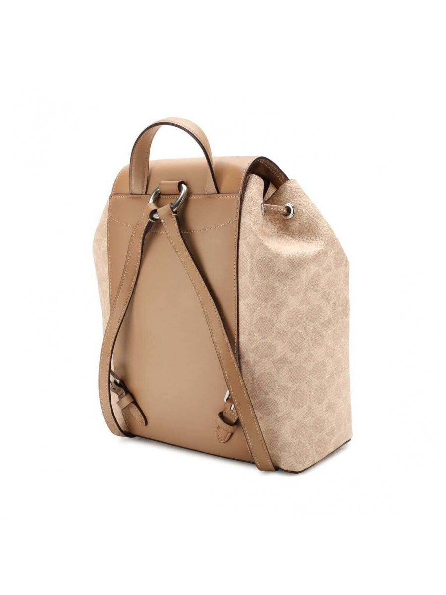 Рюкзак Coach Evie Backpack In Signature Canvas (Tan)(Серебро)