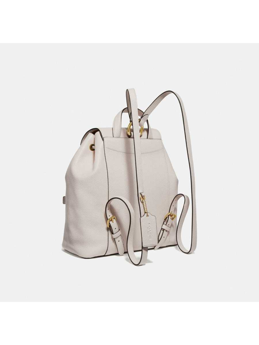 Рюкзак Coach Evie Backpack In Signature Canvas (White)(Золото)