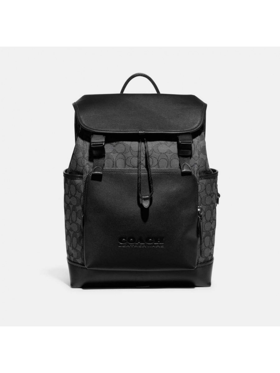 Рюкзак Coach League Flap Backpack (Charcoal/Black) Coach