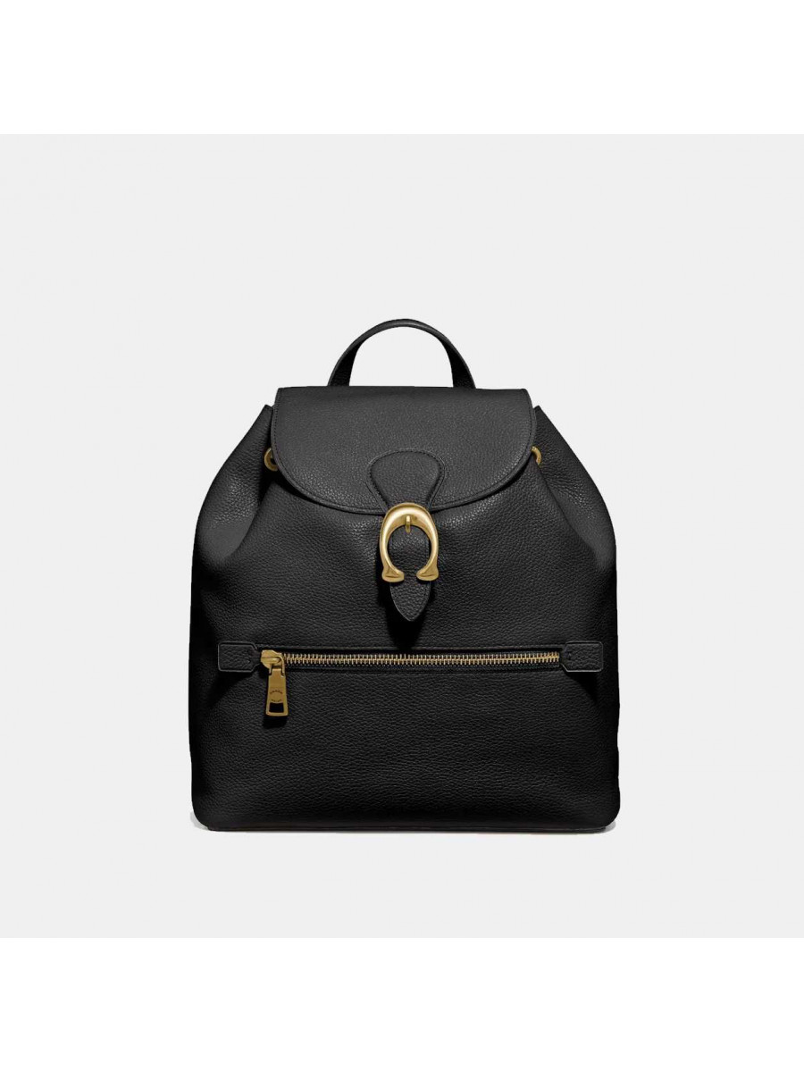 Рюкзак Coach Evie Backpack In Signature Canvas (Black)(Золото) Coach