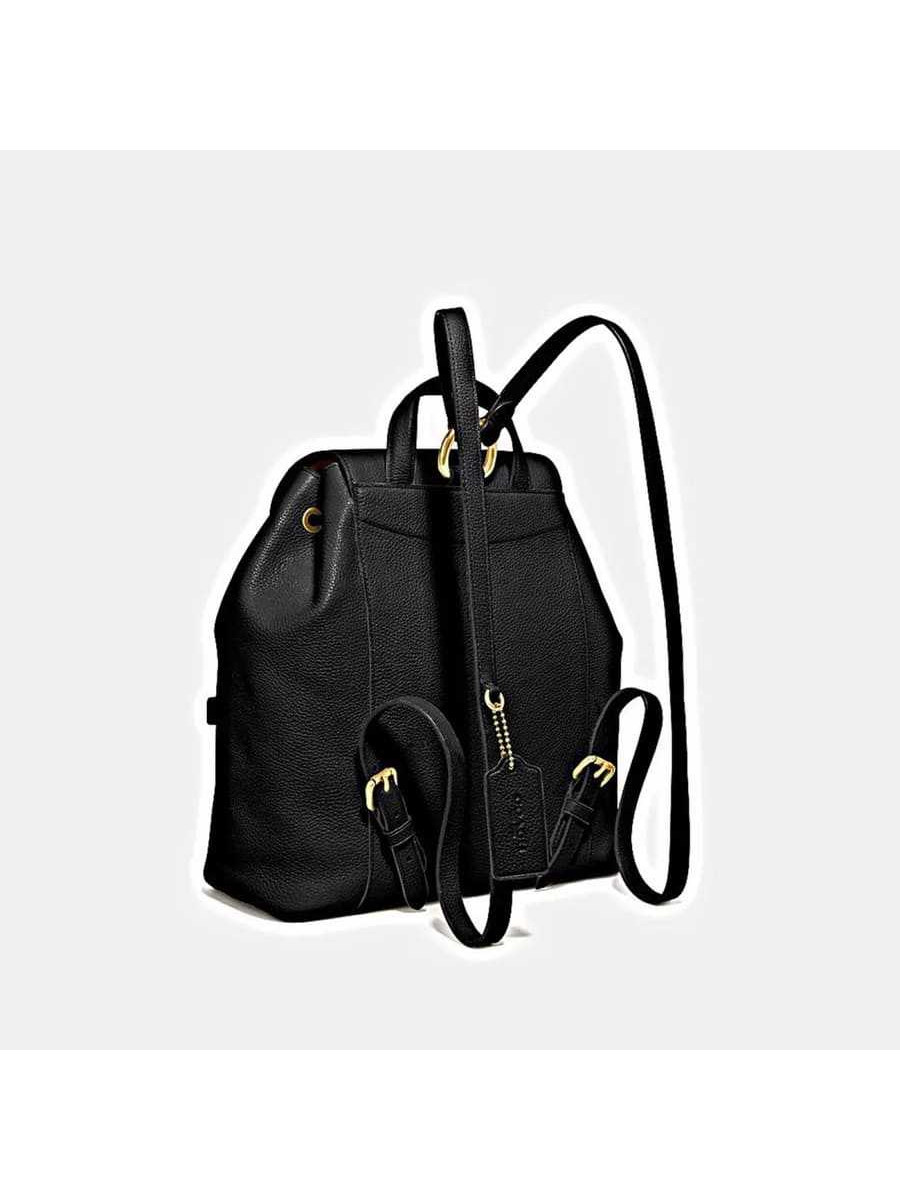 Рюкзак Coach Evie Backpack In Signature Canvas (Black)(Золото)