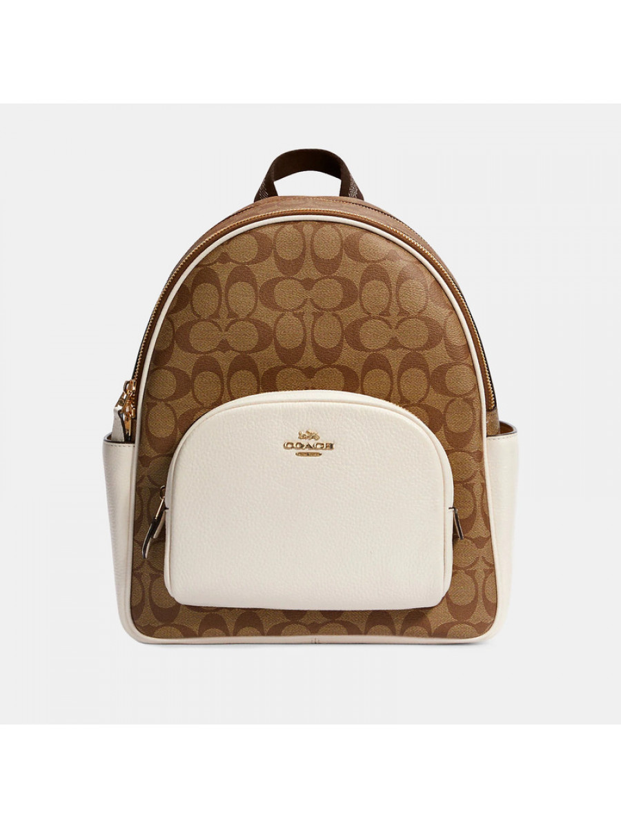 Рюкзак Coach Court Backpack In Signature Canvas – Khaki/Chalk Coach