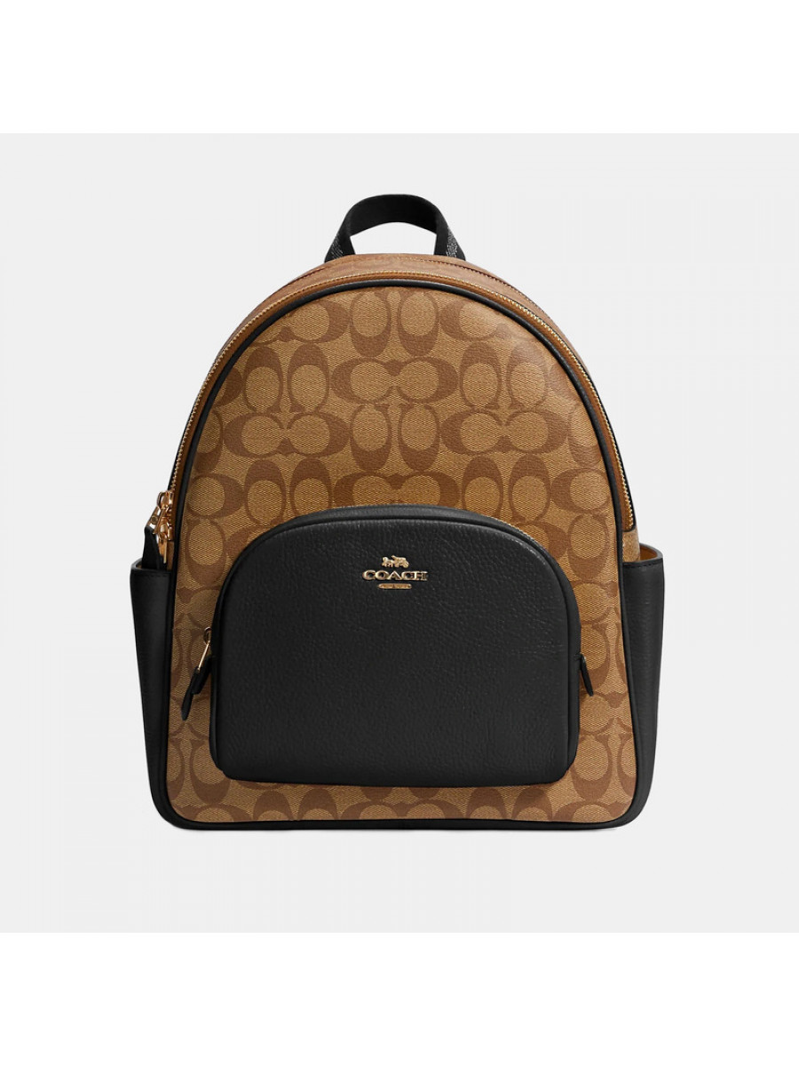 Рюкзак Coach Court Backpack In Signature Canvas – Im/Khaki/Black Coach